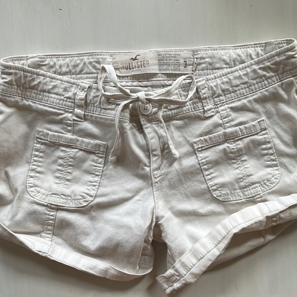 White jean shorts